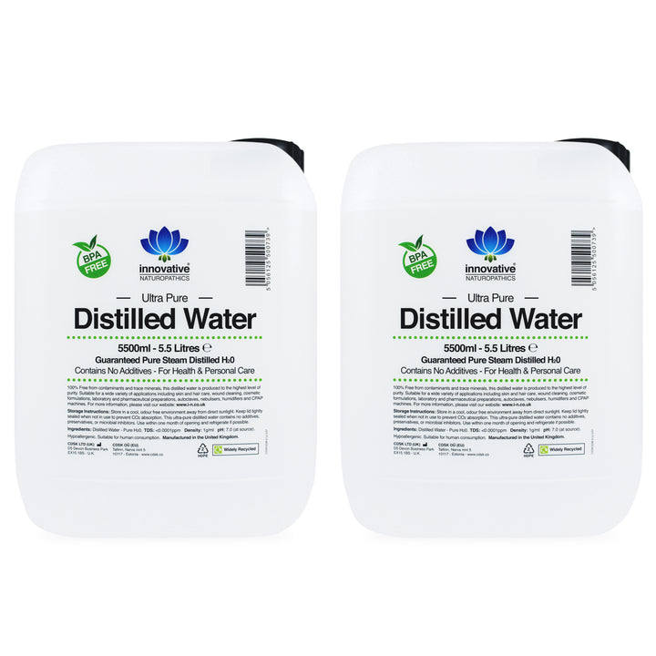 Ultra Pure Distilled Water - 5.5 Litres - Pack of 2