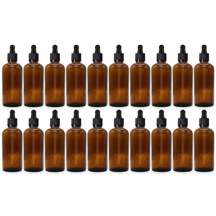 100ml Amber Glass Dropper Bottle with Pipette T/E - Pack of 20