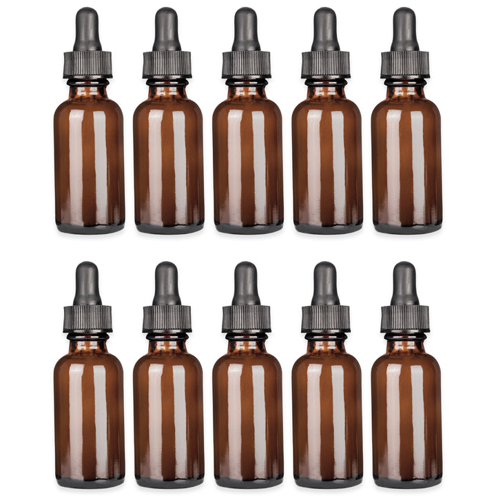 50ml Amber Glass Dropper Bottle with Pipette T/E - Pack of 10