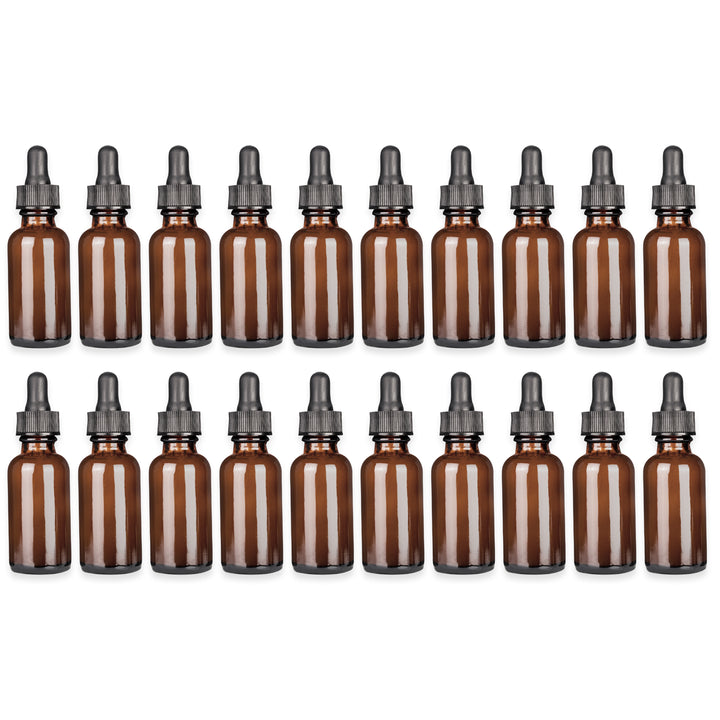 50ml Amber Glass Dropper Bottle with Pipette T/E - Pack of 20