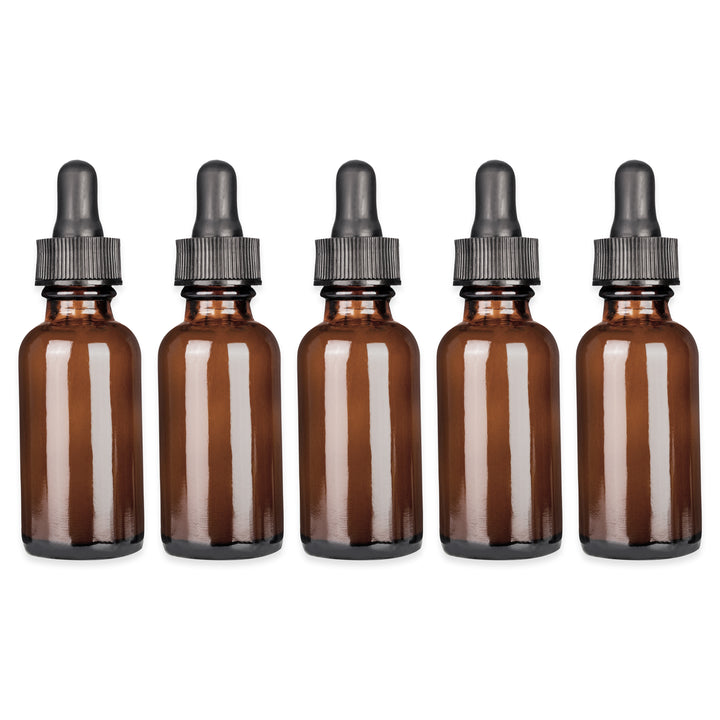 50ml Amber Glass Dropper Bottle with Pipette T/E - Pack of 5