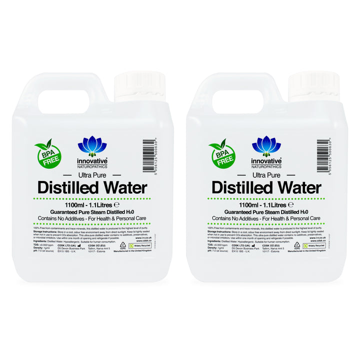 Ultra Pure Distilled Water - 1.1 Litres - Pack of 2