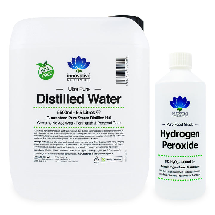 6% Hydrogen Peroxide - 500ml & Distilled Water - 5.5 Litres