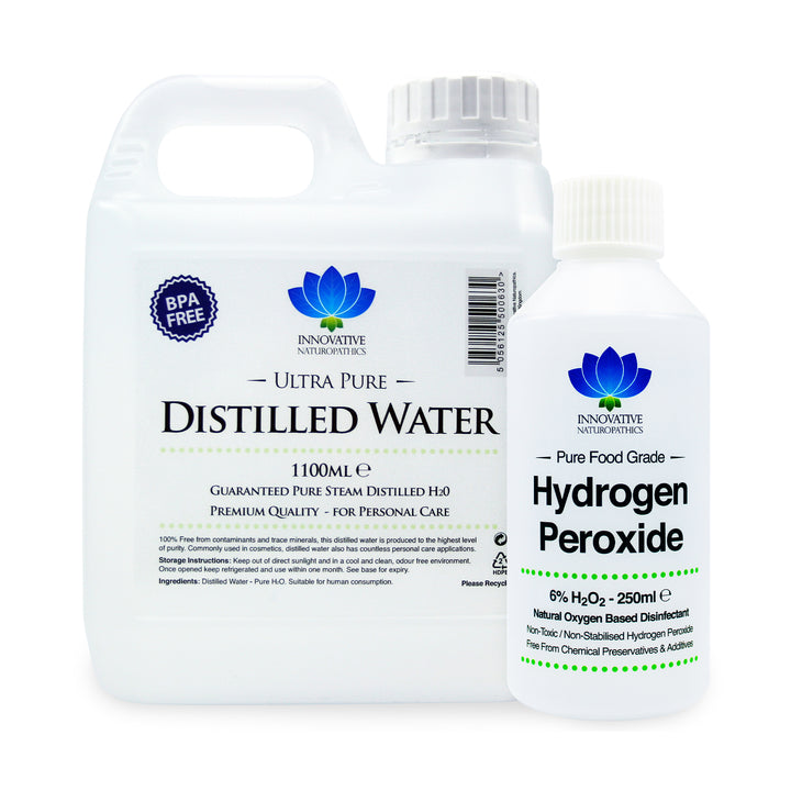 6% Hydrogen Peroxide - 250ml Bottle & Distilled Water - 1.1 Jerry Can