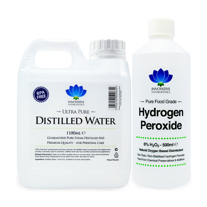 6% Hydrogen Peroxide - 500ml Bottle & Distilled Water - 1.1 Jerry Can