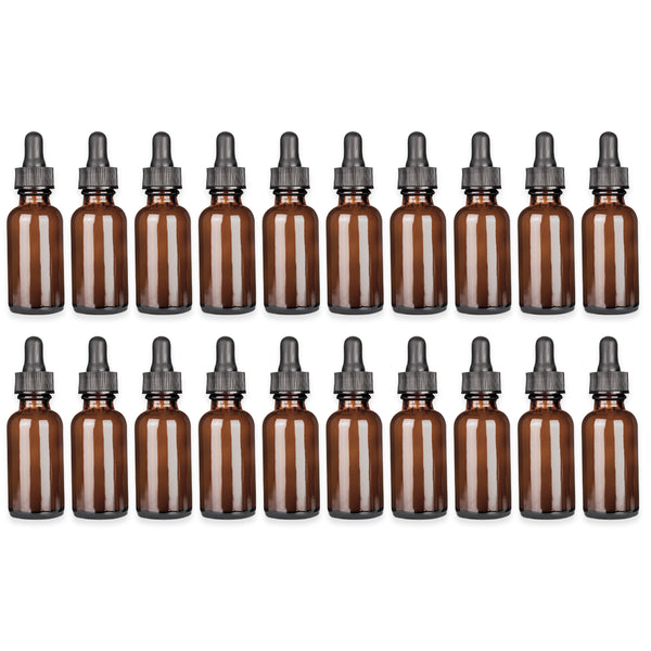 50ml Amber Glass Dropper Bottle with Pipette T/E - Pack of 20