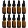 10ml Amber Glass Dropper Bottle with Pipette T/E - Pack of 10