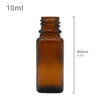 10ml Amber Glass Dropper Bottle with Pipette T/E - Pack of 10