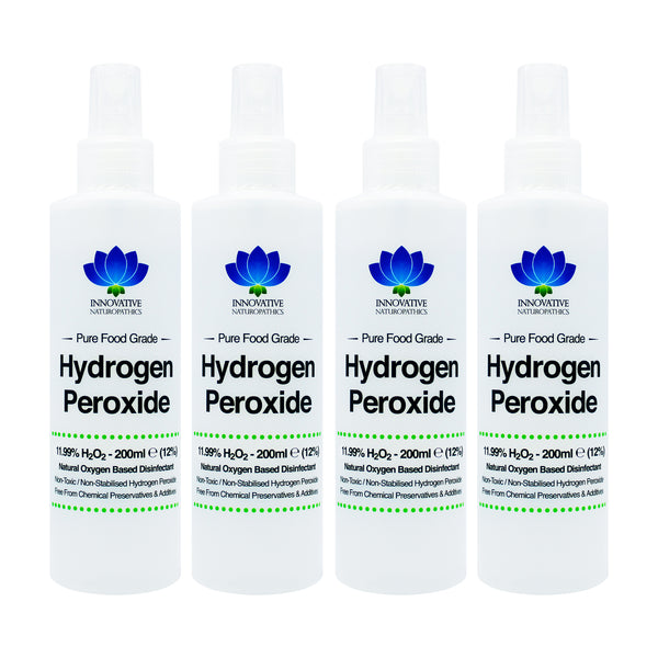 12% (<11.99%) Hydrogen Peroxide - 200ml Spray - Pack of 4