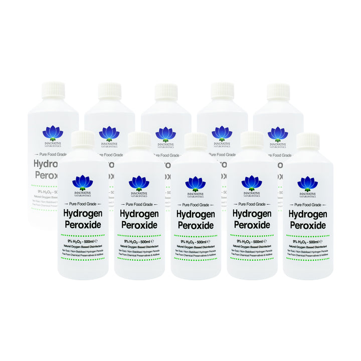 9% Hydrogen Peroxide - 5 Litre - 10 x 500ml Bottles